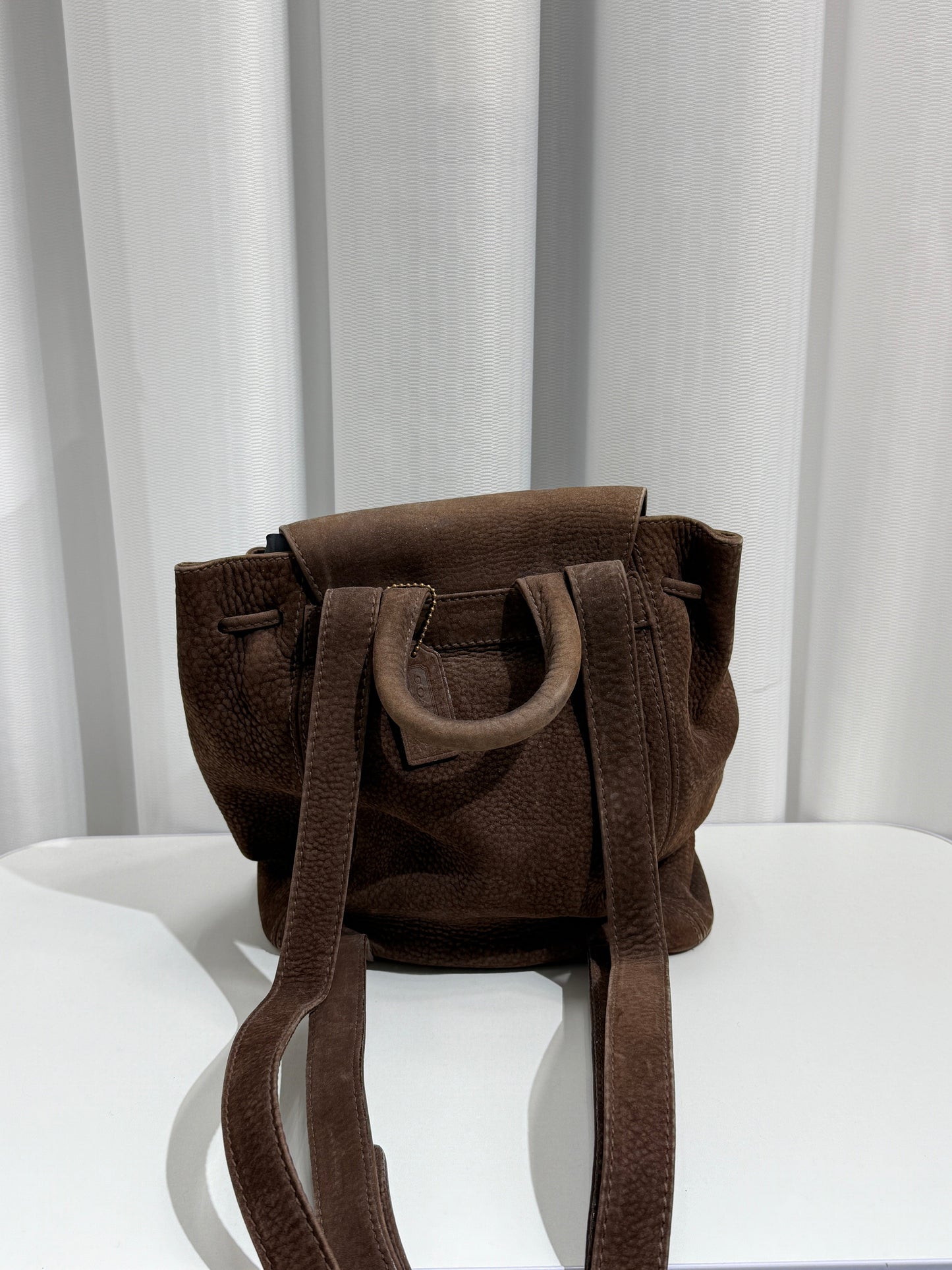 Textured Brown Suede Backpack - GREENIES