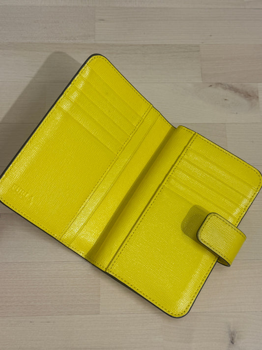Textured Yellow Leather Snap Wallet - GREENIES