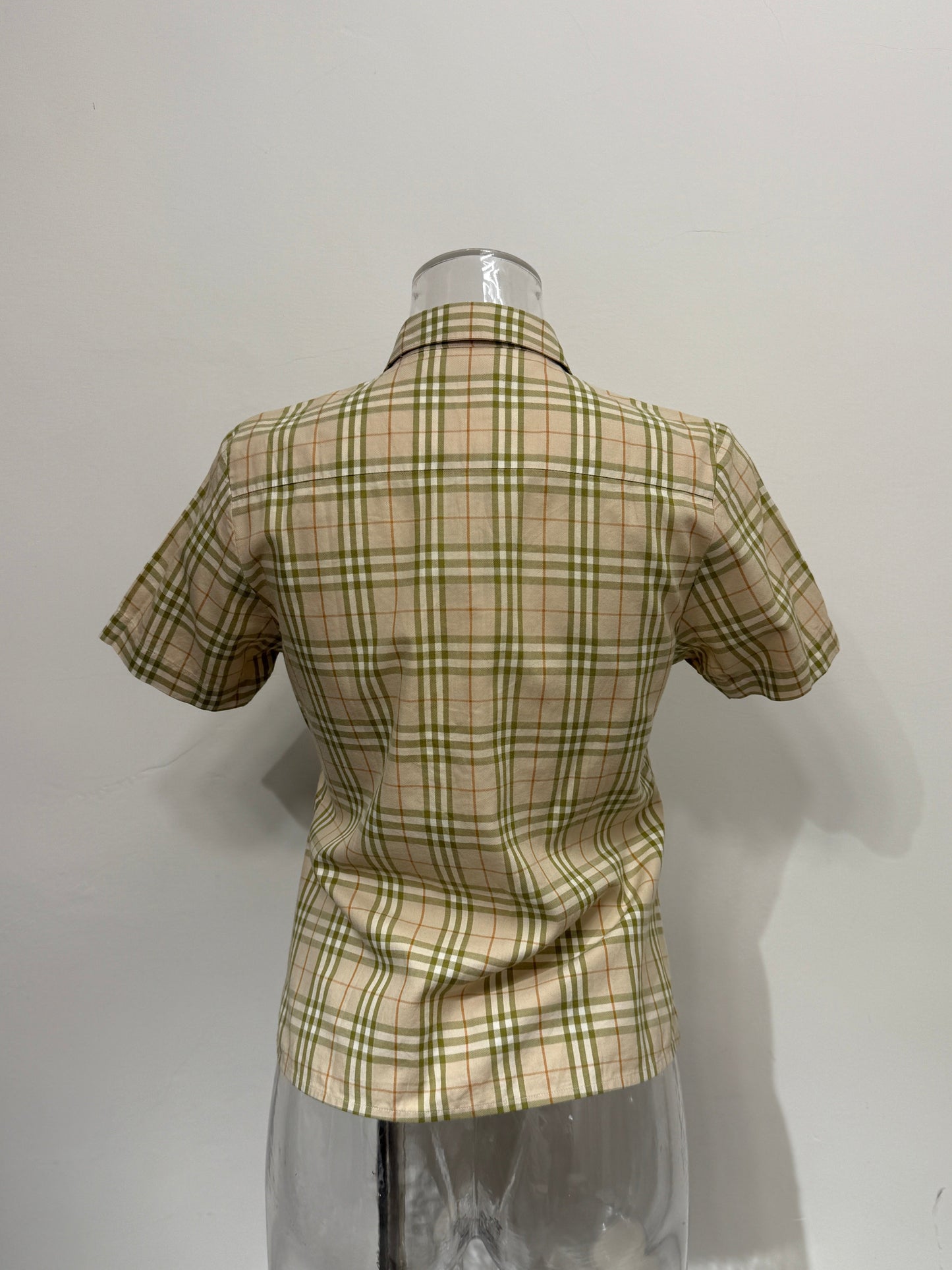Beige Green Checkered Short Sleeve Shirt - GREENIES