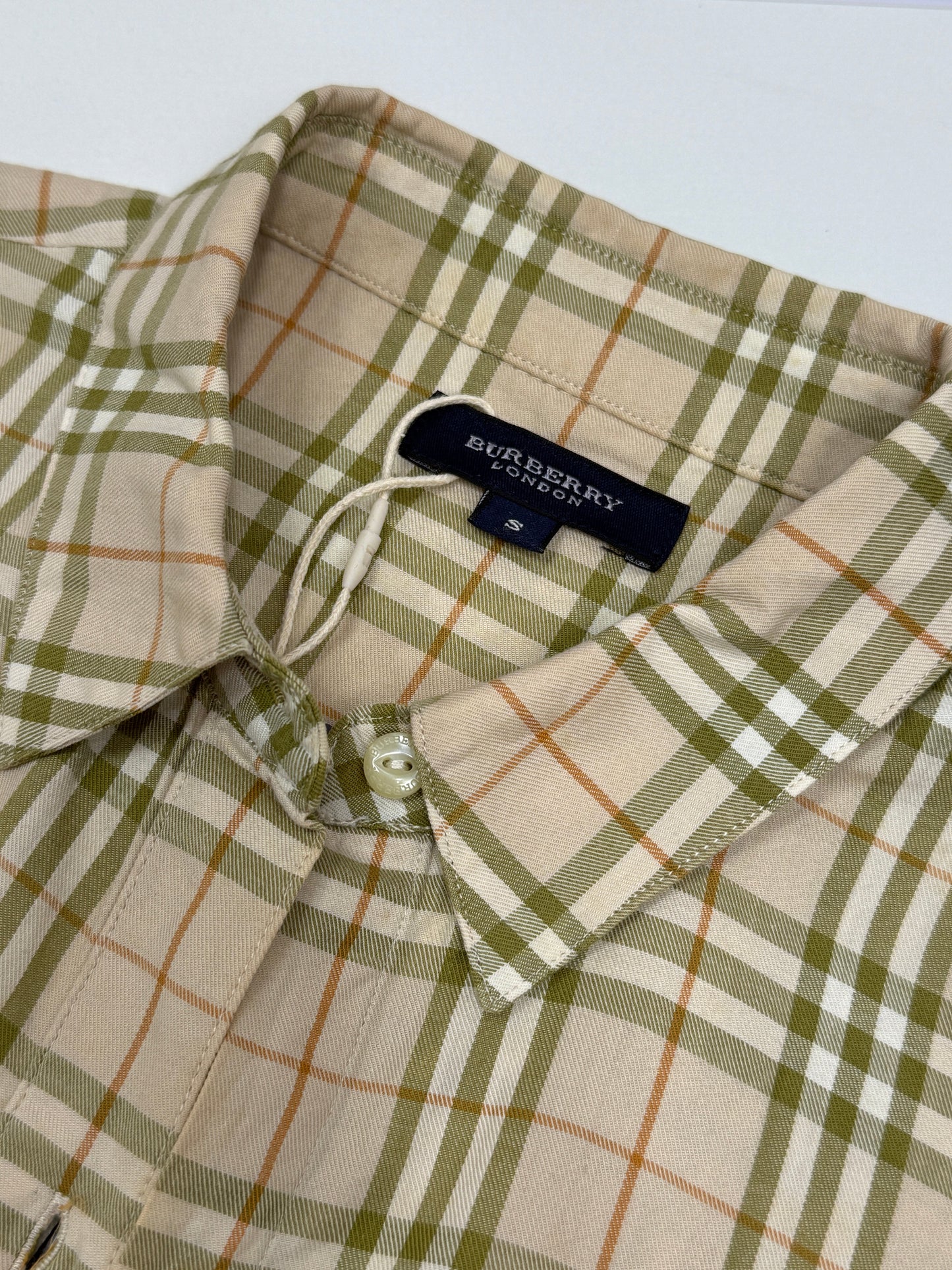 Beige Green Checkered Short Sleeve Shirt - GREENIES