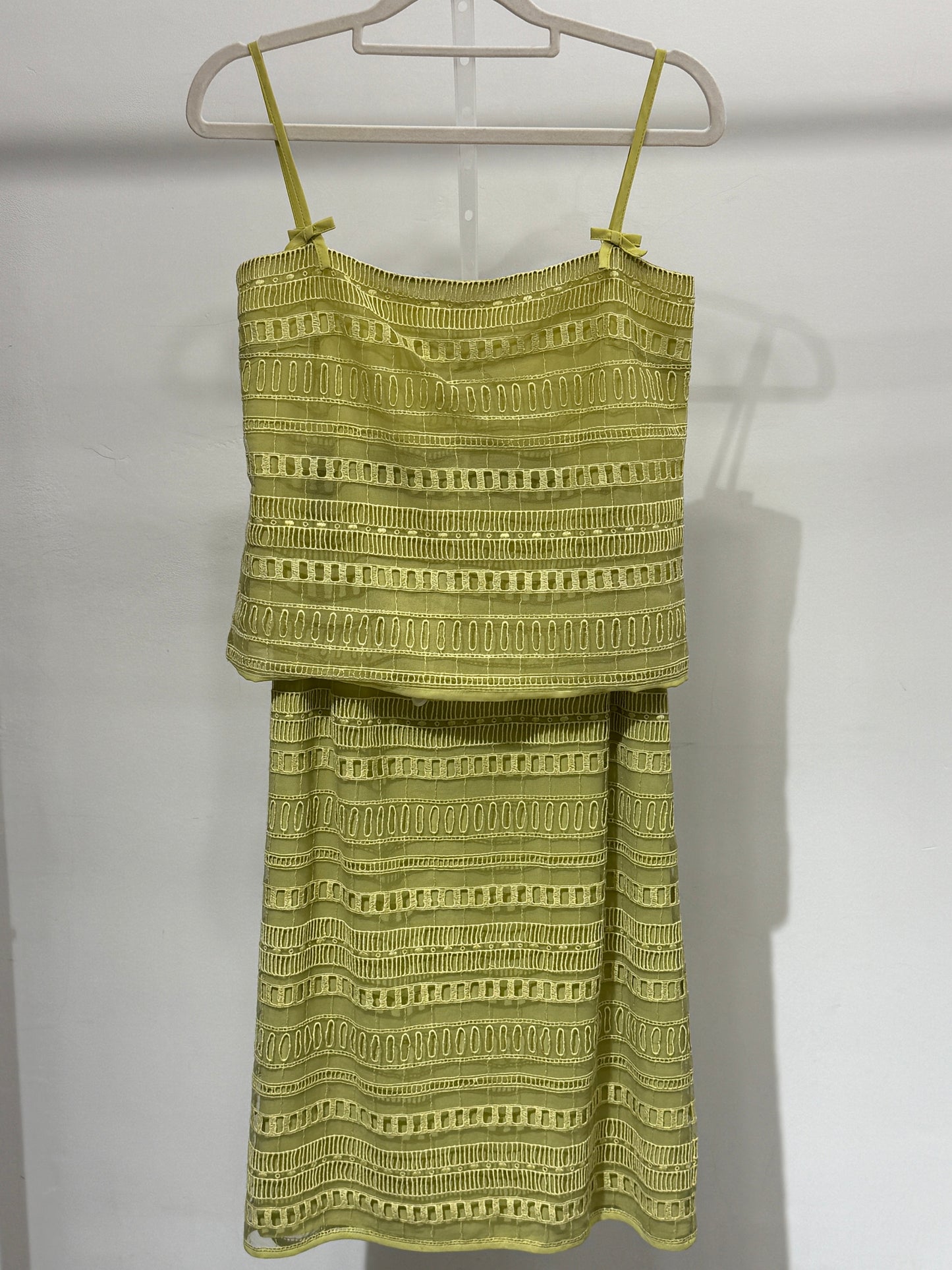 Yellow Lace Trim Two-Piece Set - GREENIES