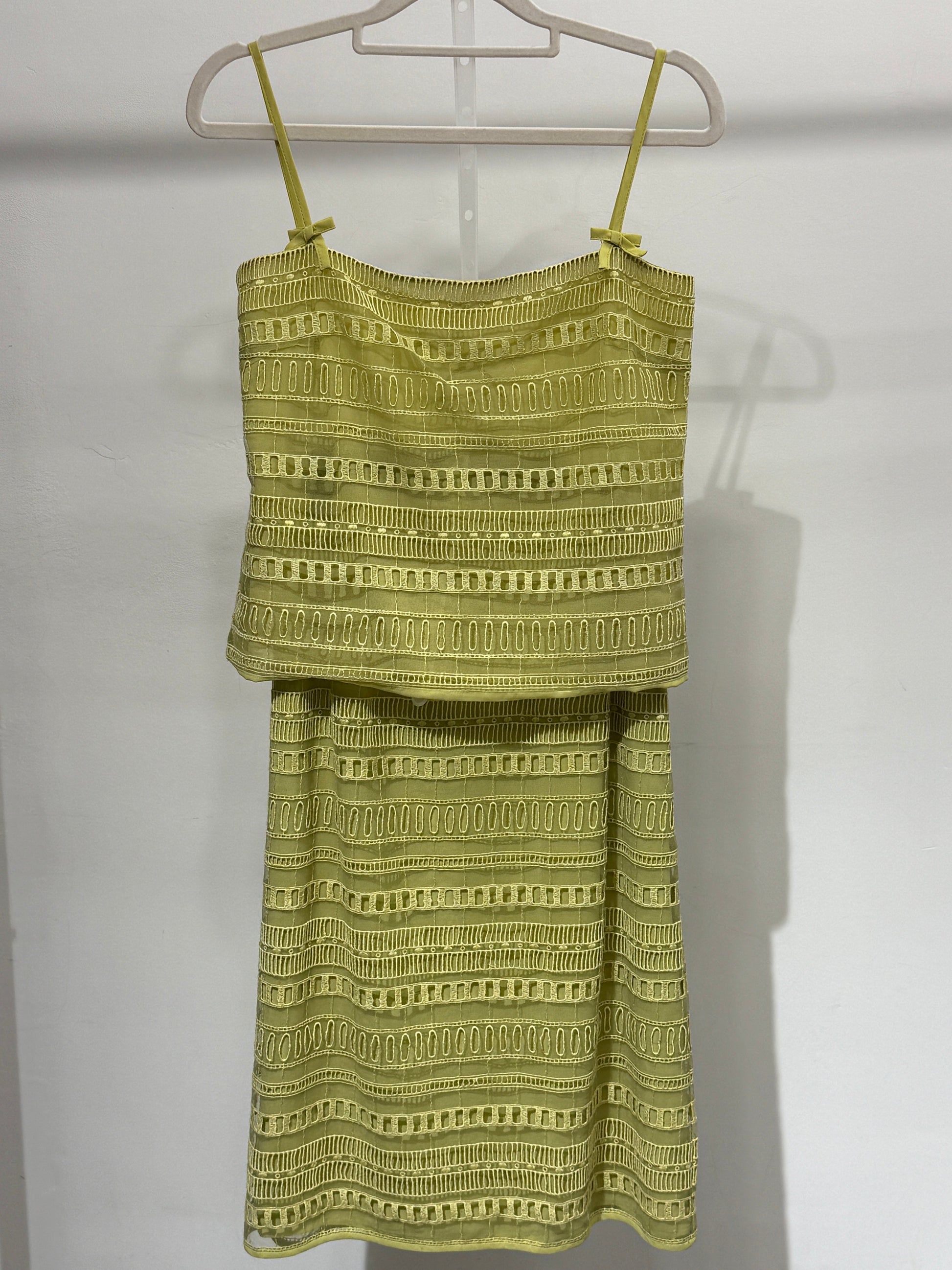 Yellow Lace Trim Two-Piece Set - GREENIES
