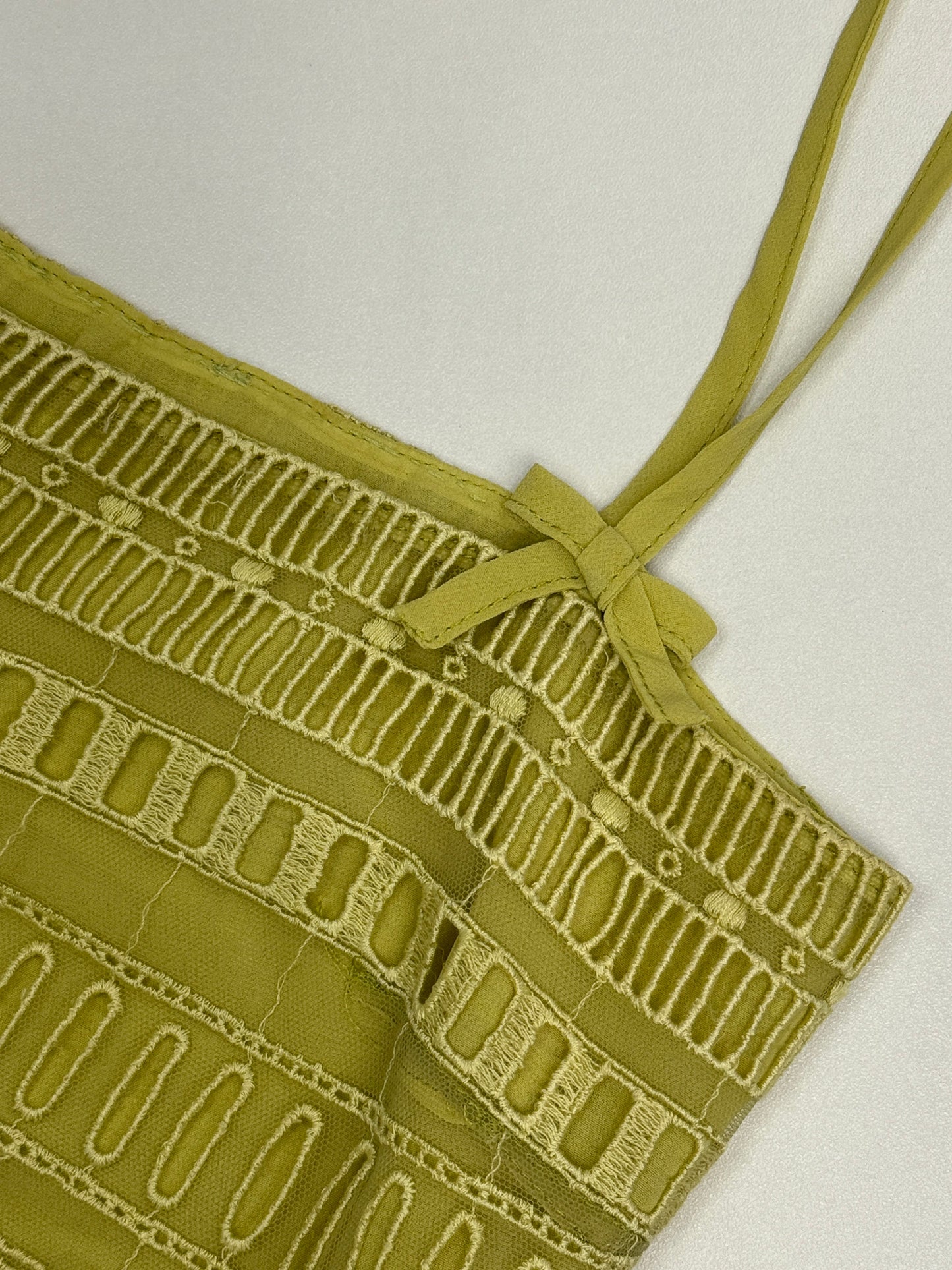 Yellow Lace Trim Two-Piece Set - GREENIES