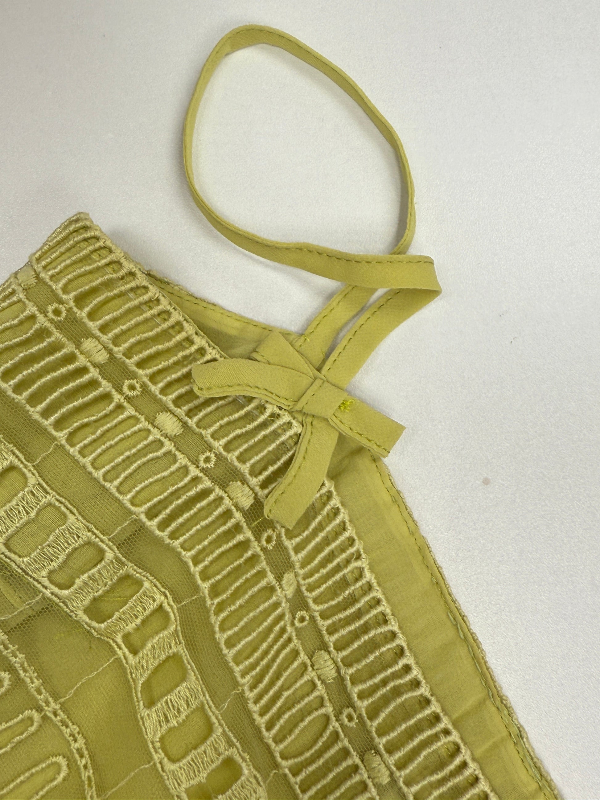 Yellow Lace Trim Two-Piece Set - GREENIES