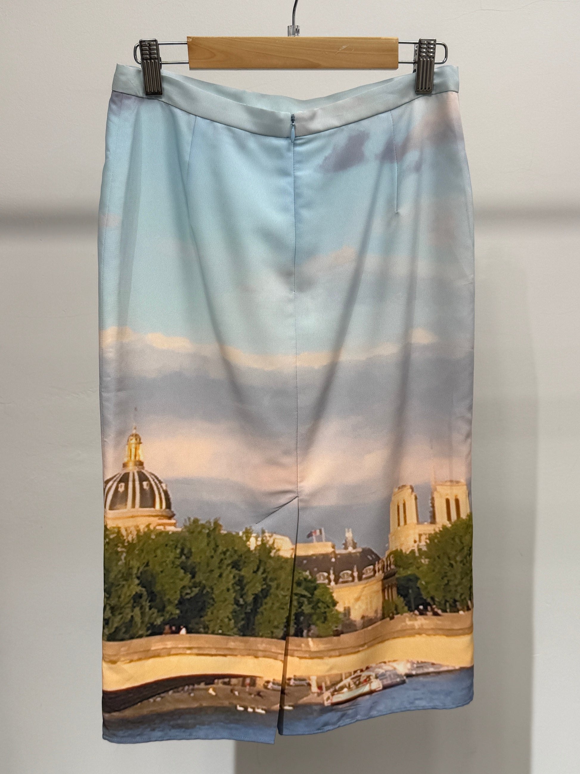 Skyline Print Midi Pencil Skirt - GREENIES