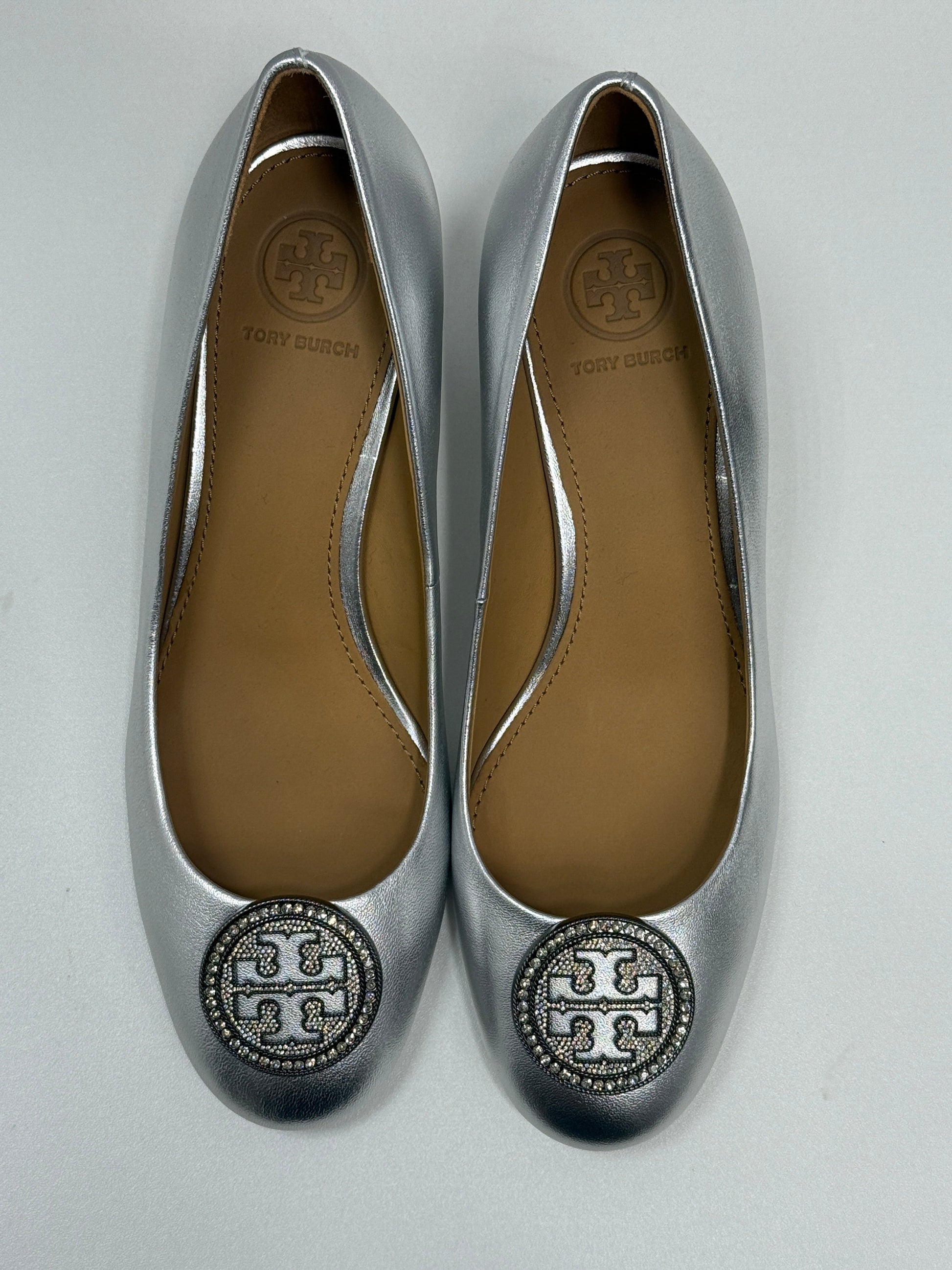 Silver Logo Round-Toe Leather Flats - GREENIES