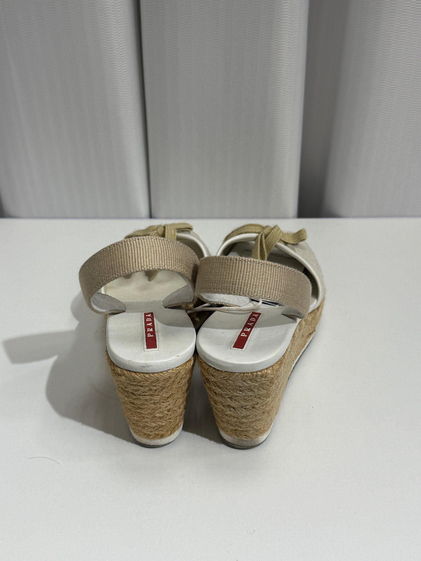 Beige Canvas Wedge Slingbacks - GREENIES
