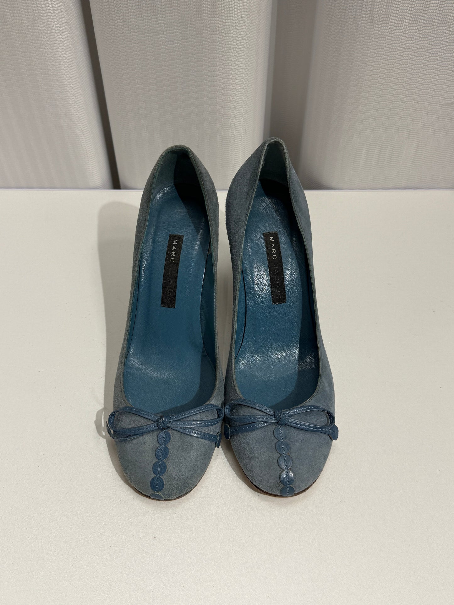 Muted Blue Suede Low Heels - GREENIES
