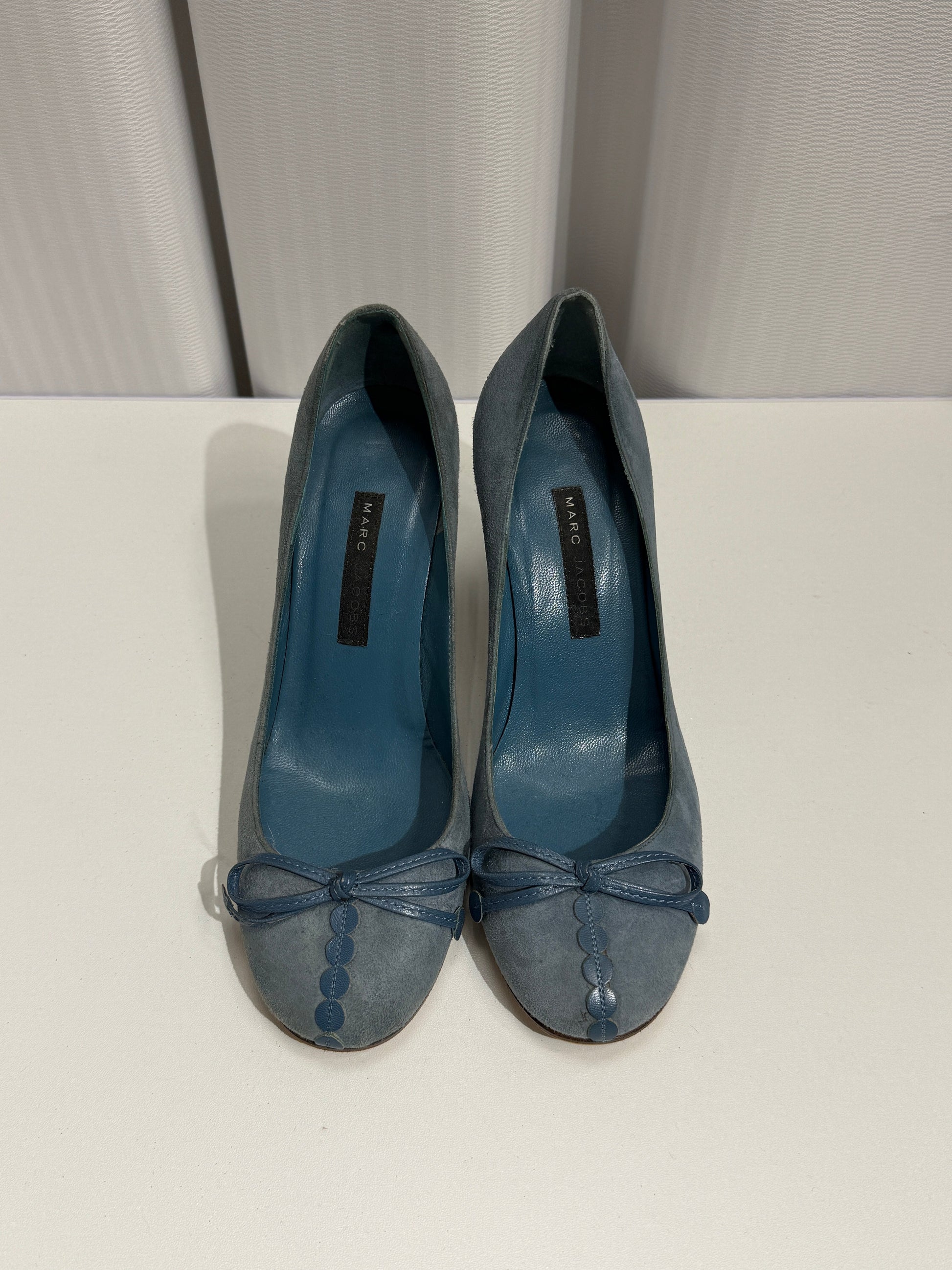 Muted Blue Suede Low Heels - GREENIES