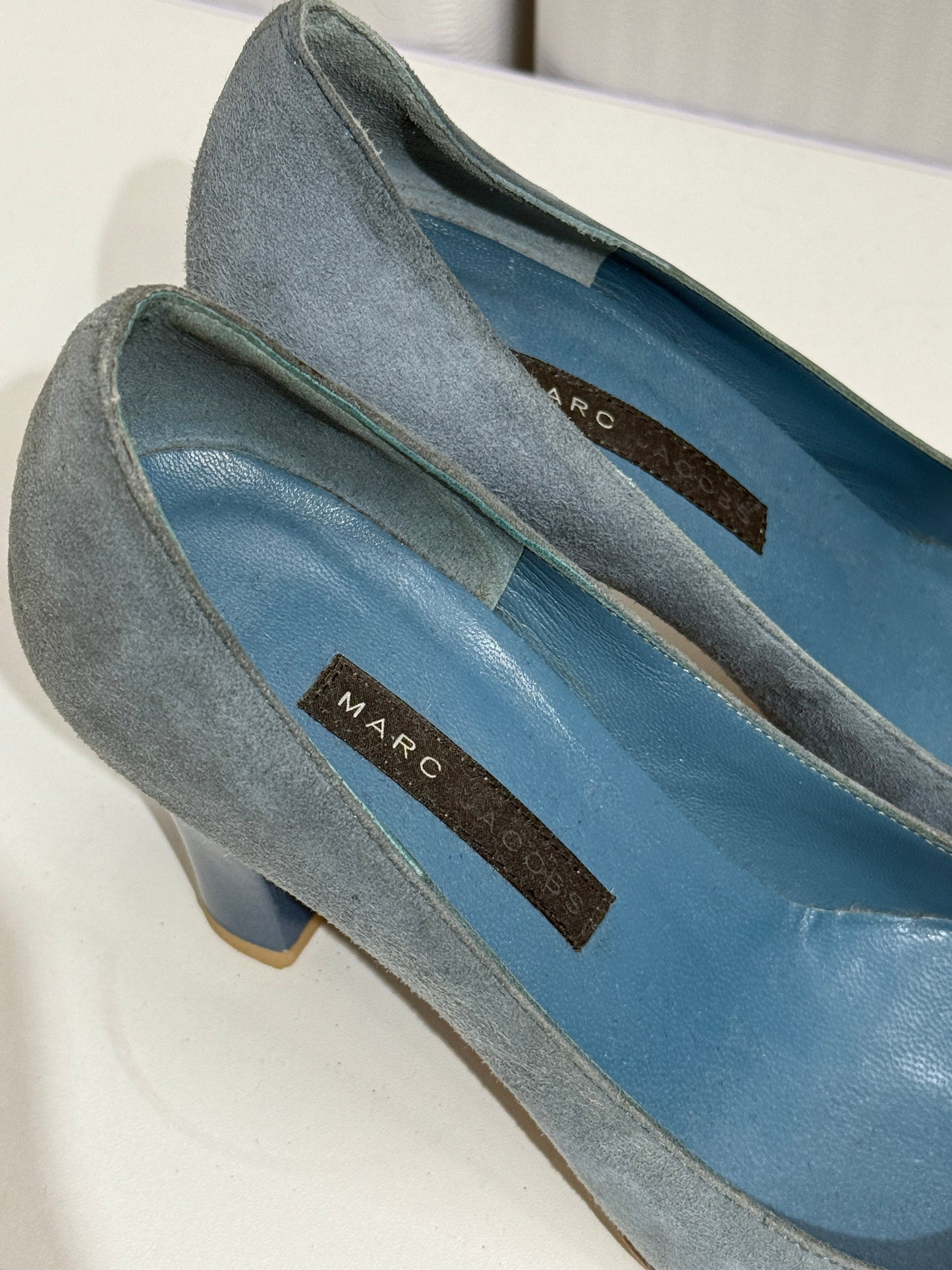 Muted Blue Suede Low Heels - GREENIES