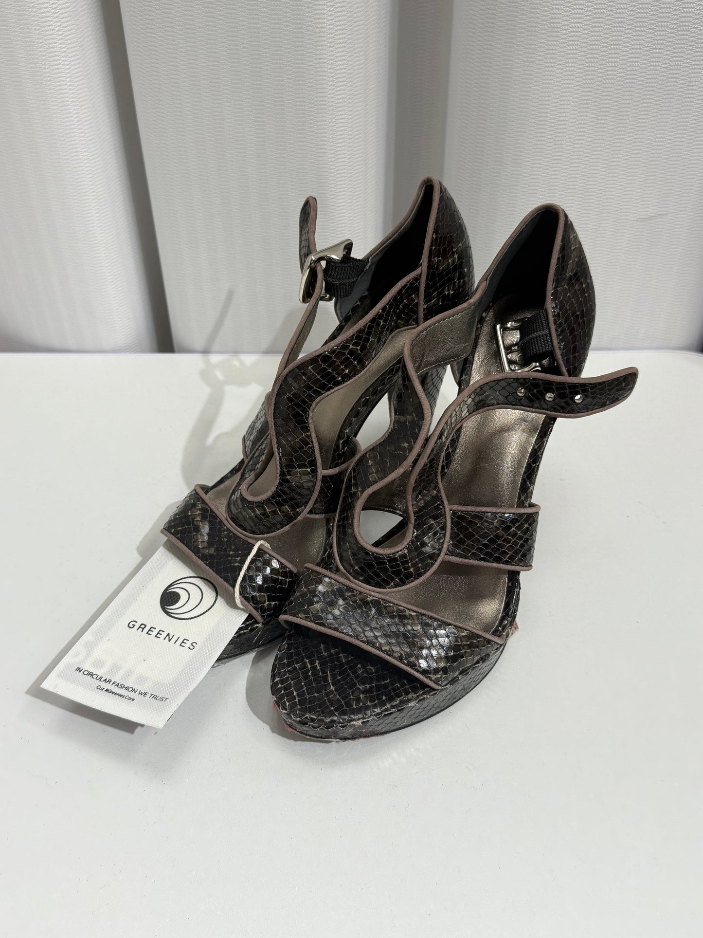 Snakeskin Cutout High Heel - GREENIES
