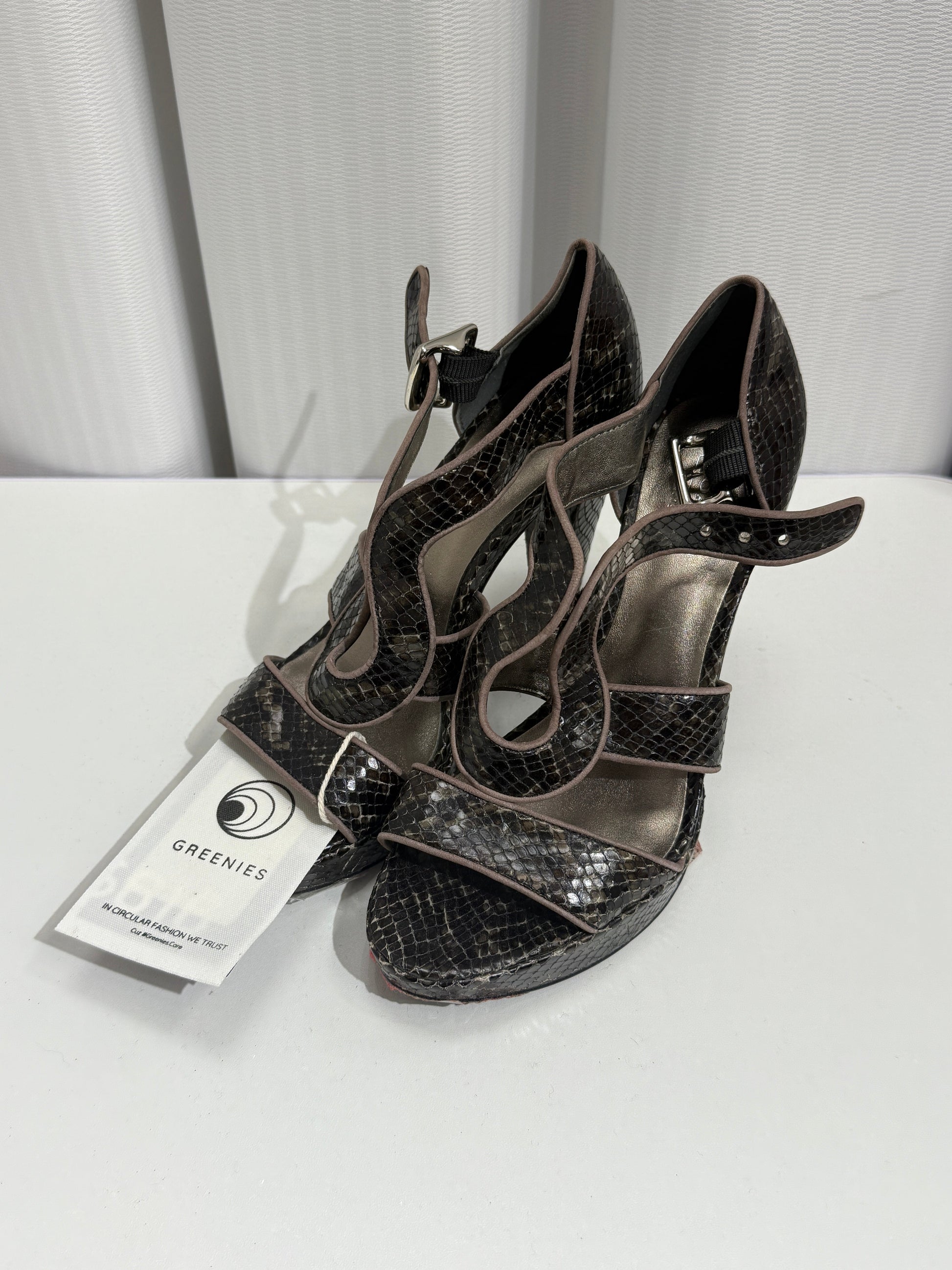 Snakeskin Cutout High Heel - GREENIES