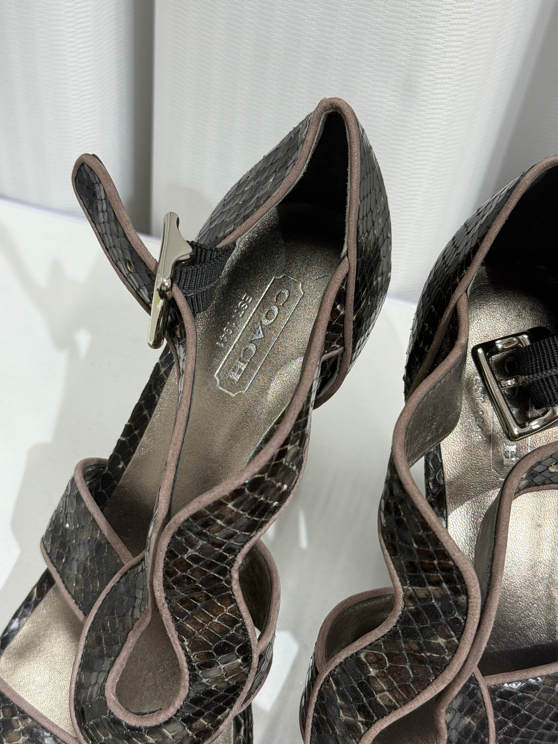Snakeskin Cutout High Heel - GREENIES