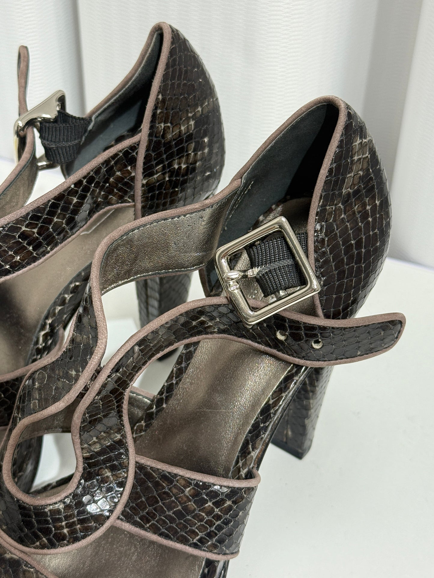 Snakeskin Cutout High Heel - GREENIES