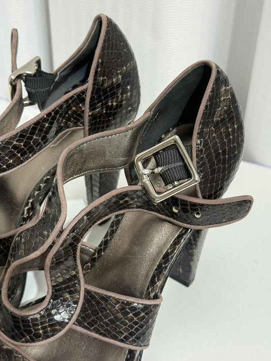 Snakeskin Cutout High Heel - GREENIES