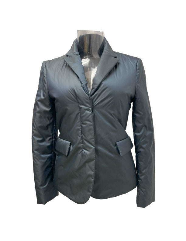 Sleek Gray Double-Breasted Jacket with Flap Pockets - GREENIES