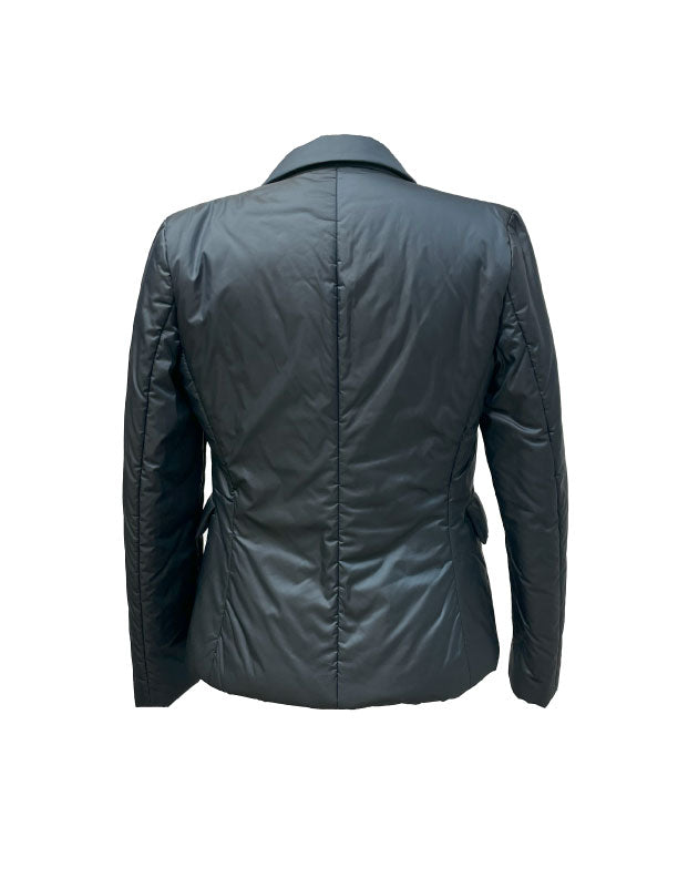 Sleek Gray Double-Breasted Jacket with Flap Pockets - GREENIES