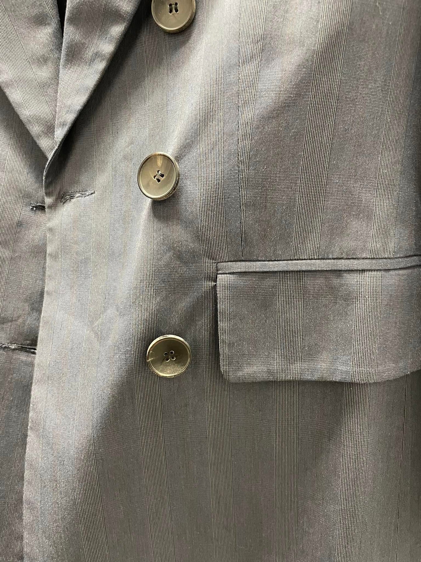 Stylish Gray Double-Breasted Jacket with Functional Flap Pockets - GREENIES