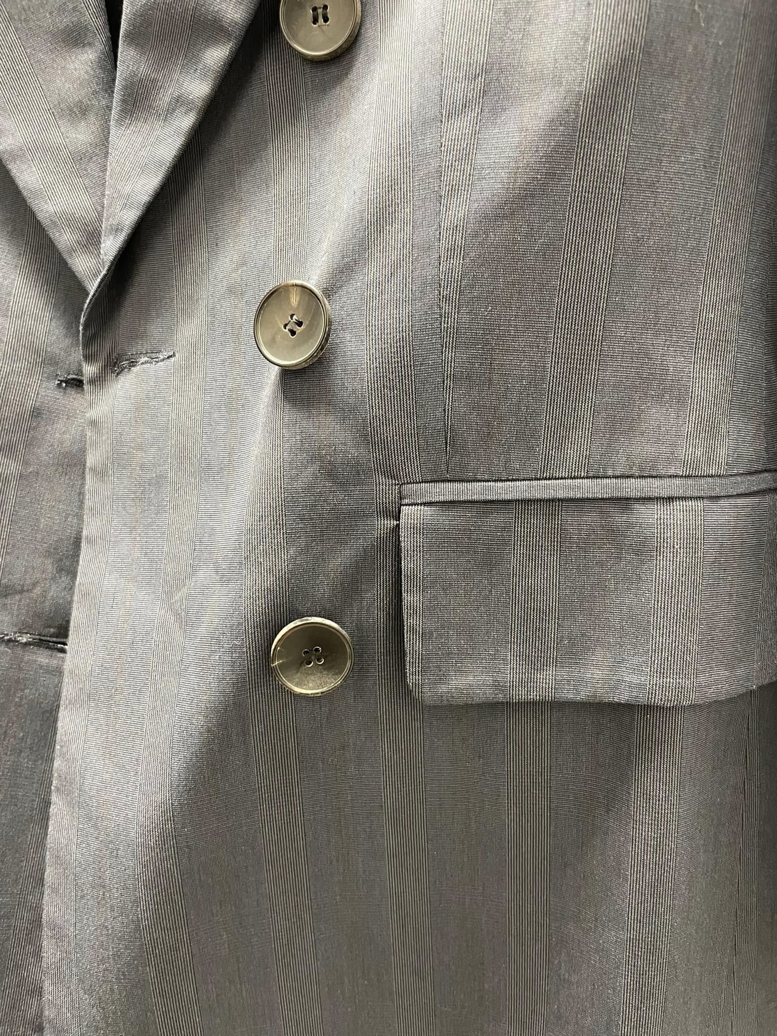 Stylish Gray Double-Breasted Jacket with Functional Flap Pockets - GREENIES