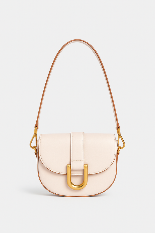 Blush Saddle Bag with Gold Buckle - GREENIES