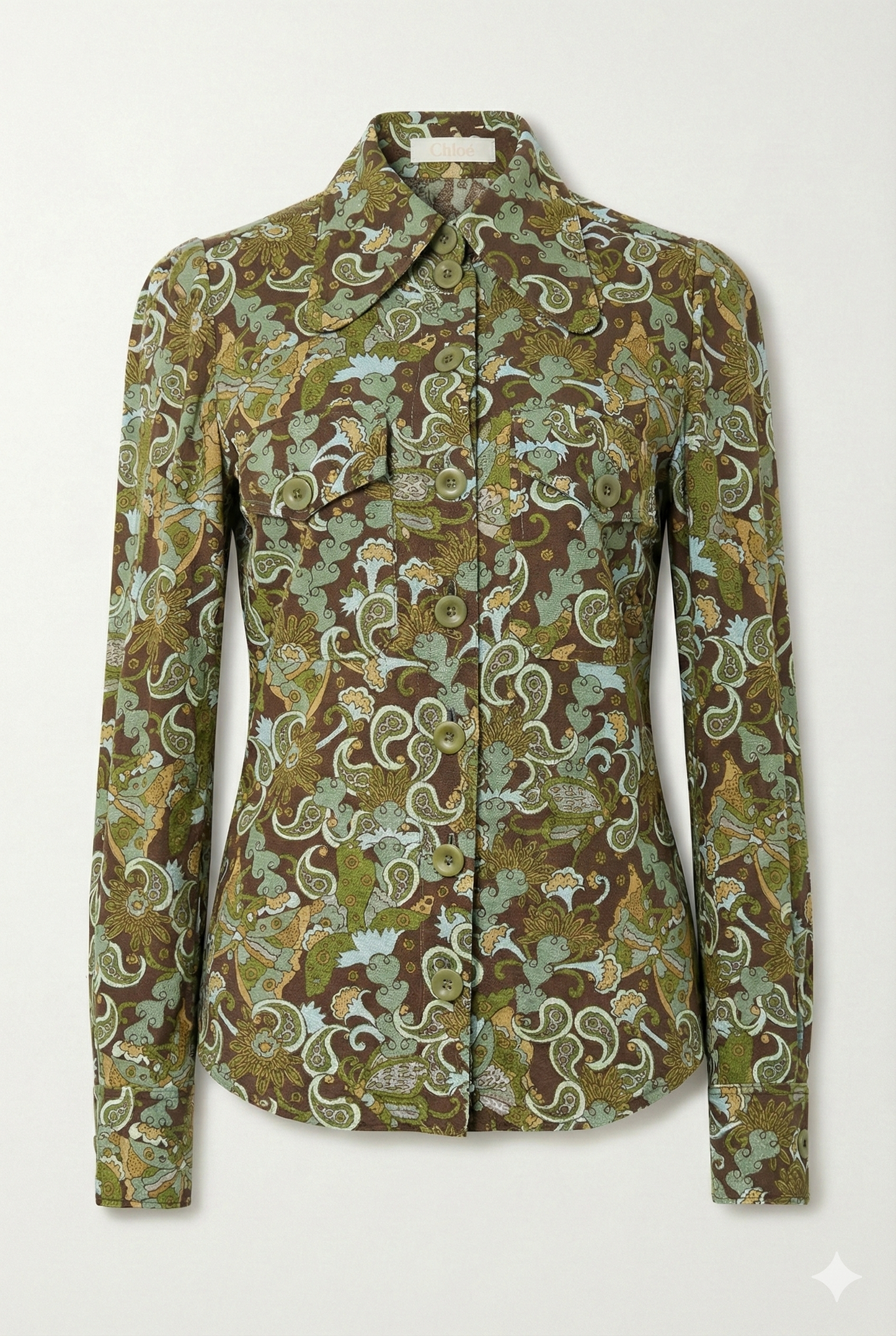 Multicolor Brown Paisley Print Blouse