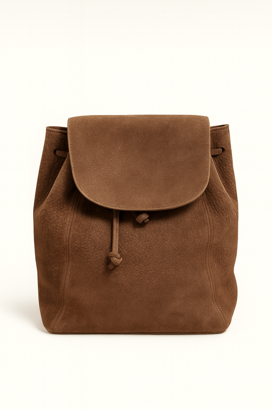 Textured Brown Suede Backpack - GREENIES