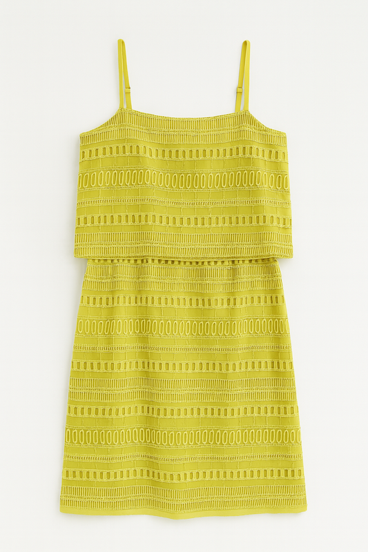 Yellow Lace Trim Two-Piece Set - GREENIES